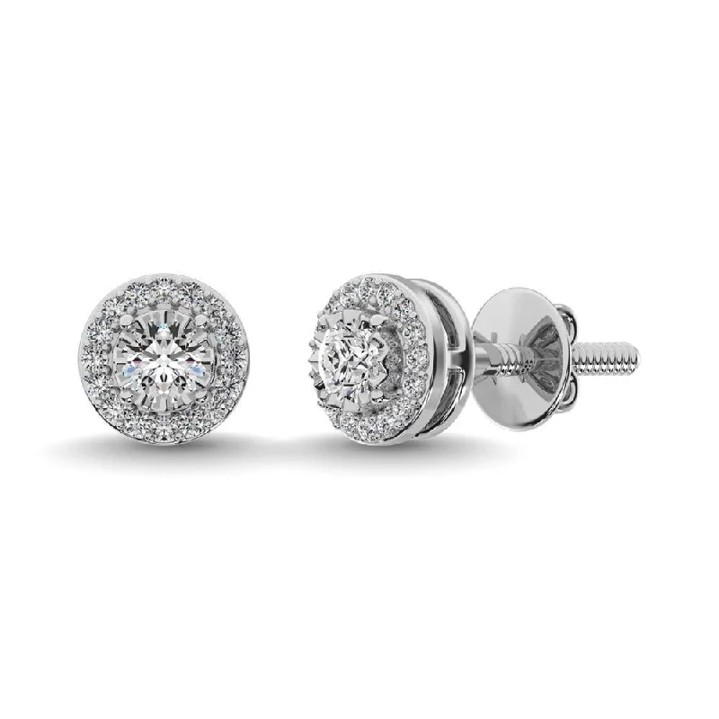 Artistic Silver Earrings-Diamond 1/8 ct tw Fashion Earrings in Sterling Silver