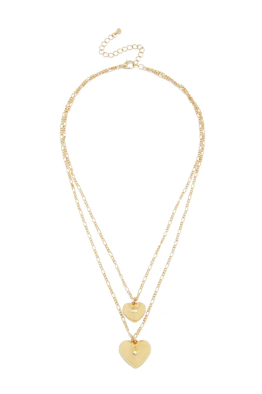 Elegant Gold Chain Necklace for Bridesmaids-Adore You Heart Necklace - Gold