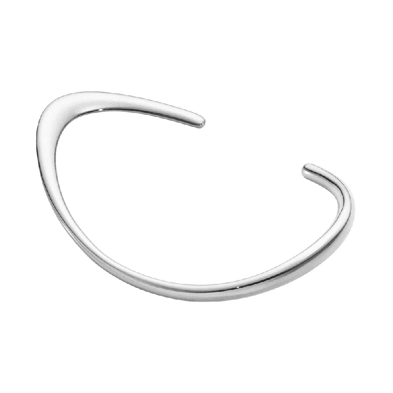 Simple Personalized Bangles for Friends-Sterling Silver Offspring Slim Open Bangle