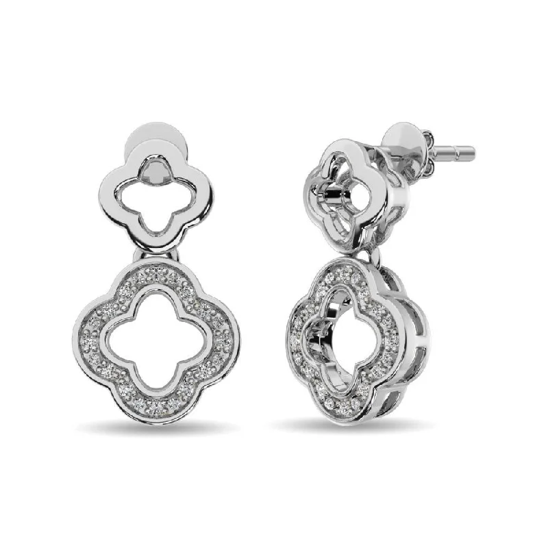 Trendy Long Earrings-Diamond Fashion Earrings 1/20 ct tw in Sterling Silver