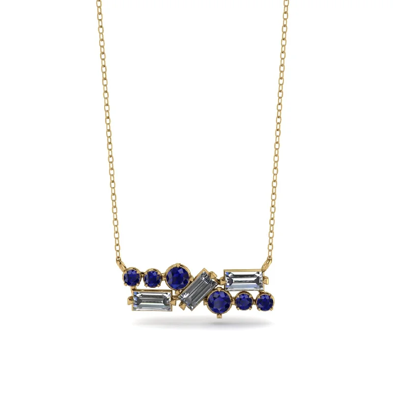 Modern Crystal Necklace for Fashionistas-Diamond Baguette Necklace Mix - Kinley No. 13