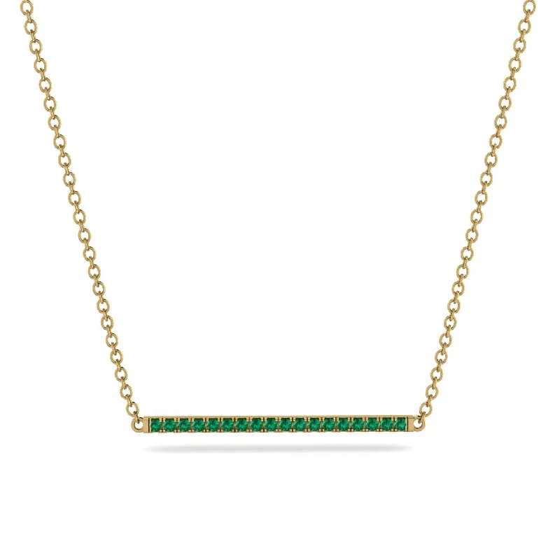 Classic Crystal Necklace with Diamond Accents-Long Line Emerald Necklace - Giselle No. 4